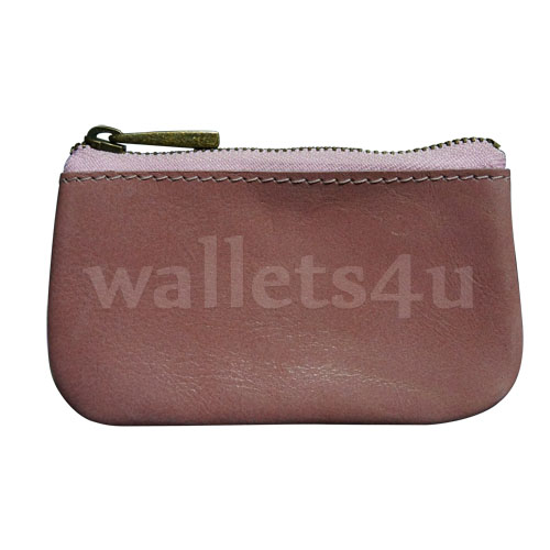 Leather Wallets, Zip Coin Pouch, Pink - LCP 0014